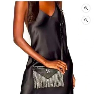 (E4) Victoria's Secret Glam Rhinestone Fringe Convertible Crossbody